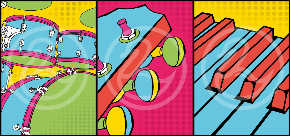Music Instruments - 3 Pack Pop Art